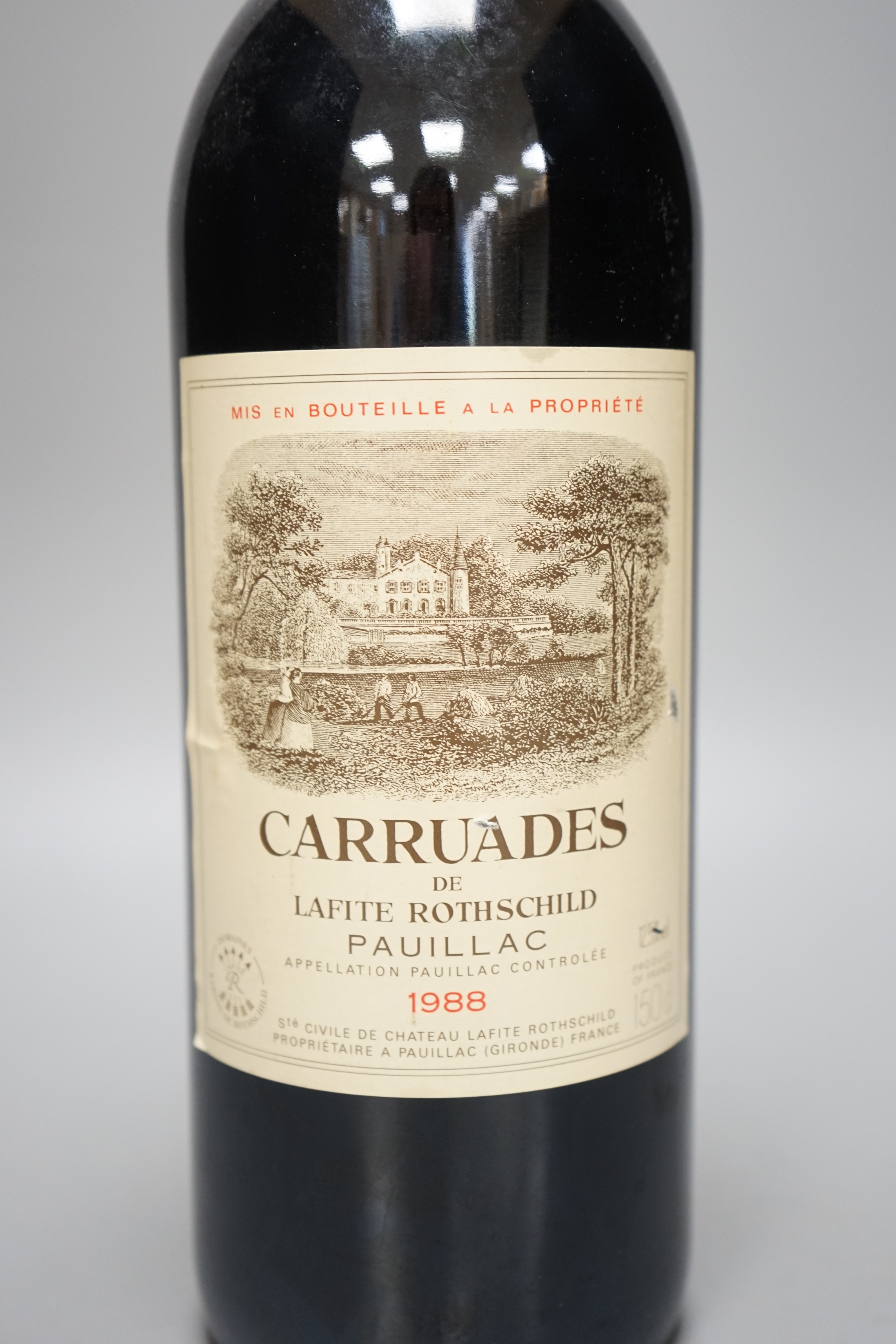 A magnum bottle of 1988 Carruades de Lafite Rothschild Pauillac